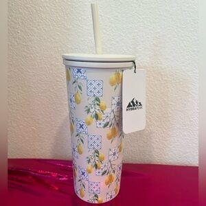 Hydrapeak Tumbler 25oz with Lemon and Tile Design